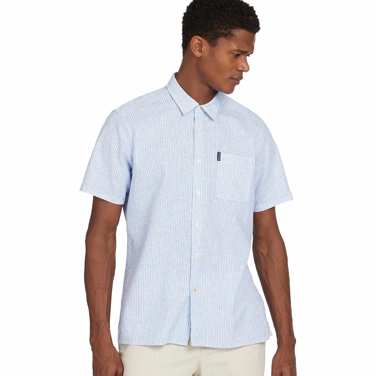 Barbour Men's Button-Down Short-Sleeve Shirts Linen Mix 10 Summer Short Sleeve Shirt Men's 3 Barbour Men's Button-Down Short-Sleeve Shirts Linen Mix 10 Summer Short Sleeve Shirt Men's