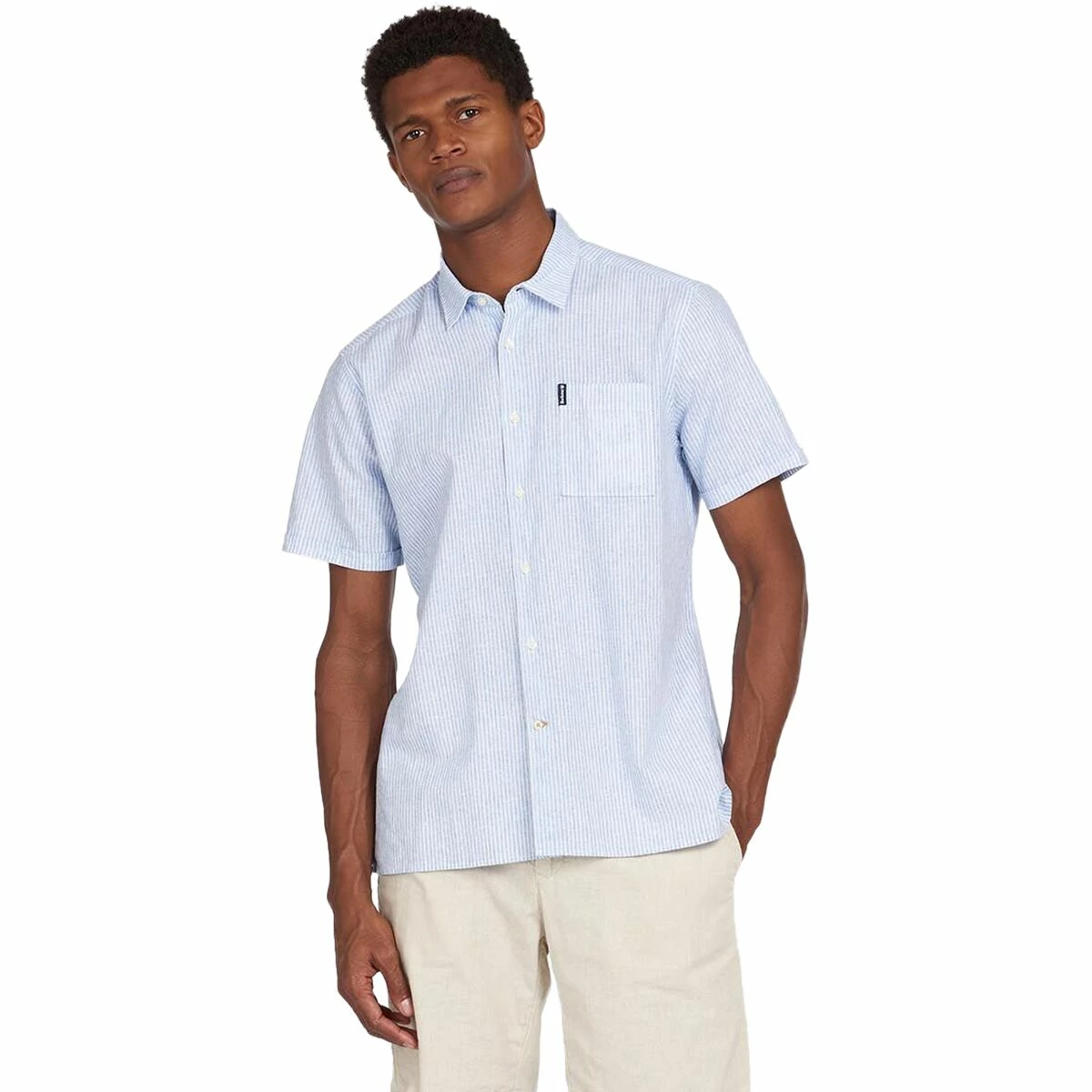 Barbour Men's Button-Down Short-Sleeve Shirts Linen Mix 10 Summer Short Sleeve Shirt Men's 5 Barbour Men's Button-Down Short-Sleeve Shirts Linen Mix 10 Summer Short Sleeve Shirt Men's - Image 3