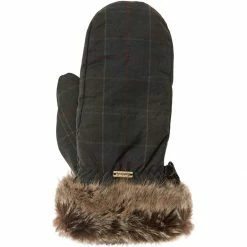 Barbour Women's Mittens Wax Fur Trim Mitten   Women's