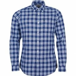 Barbour Men's Button-Down Long-Sleeve Shirts Linen Mix 8 Tailored Long Sleeve Shirt Men's -Barbour Online Shop IND D2