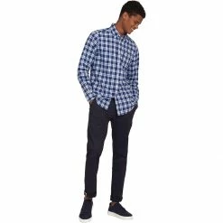 Barbour Men's Button-Down Long-Sleeve Shirts Linen Mix 8 Tailored Long Sleeve Shirt Men's -Barbour Online Shop IND D3