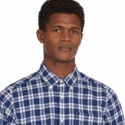 Barbour Men's Button-Down Long-Sleeve Shirts Linen Mix 8 Tailored Long Sleeve Shirt Men's -Barbour Online Shop IND D4