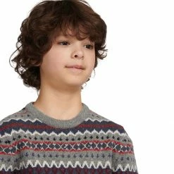Barbour Boys' Sweatshirts Case Fair Isle Crew Sweatshirt Boys' -Barbour Online Shop MIDGRE D6