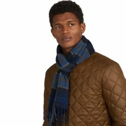 Barbour Men's Scarves Merino Cashmere Tartan Scarf -Barbour Online Shop MID D5