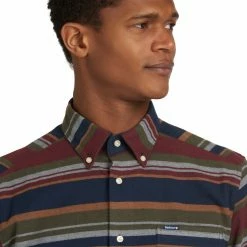 Barbour Men's Button-Down Long-Sleeve Shirts Cornhill Tailored Shirt Men's -Barbour Online Shop OLI D6 1