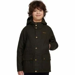 Barbour Boys' Casual Jackets Hooded Beaufort Wax Jacket Kids' -Barbour Online Shop OLI D6 3