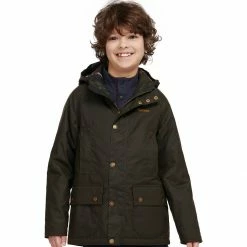 Barbour Boys' Casual Jackets Hooded Beaufort Wax Jacket Kids' -Barbour Online Shop OLI D9 1