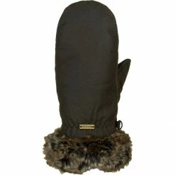 Barbour Women's Mittens Wax Fur Trim Mitten Women's -Barbour Online Shop OV 2