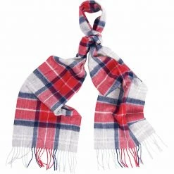 Barbour Men's Scarves Merino Cashmere Tartan Scarf -Barbour Online Shop RED