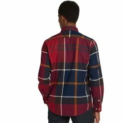 Barbour Men's Button-Down Long-Sleeve Shirts Dunoon Tailored Shirt Men's -Barbour Online Shop RED D1 1