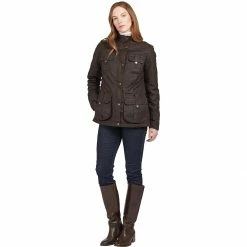 Barbour Women's Casual Jackets Winter Defence Wax Jacket Women's -Barbour Online Shop RUGRPICH D8